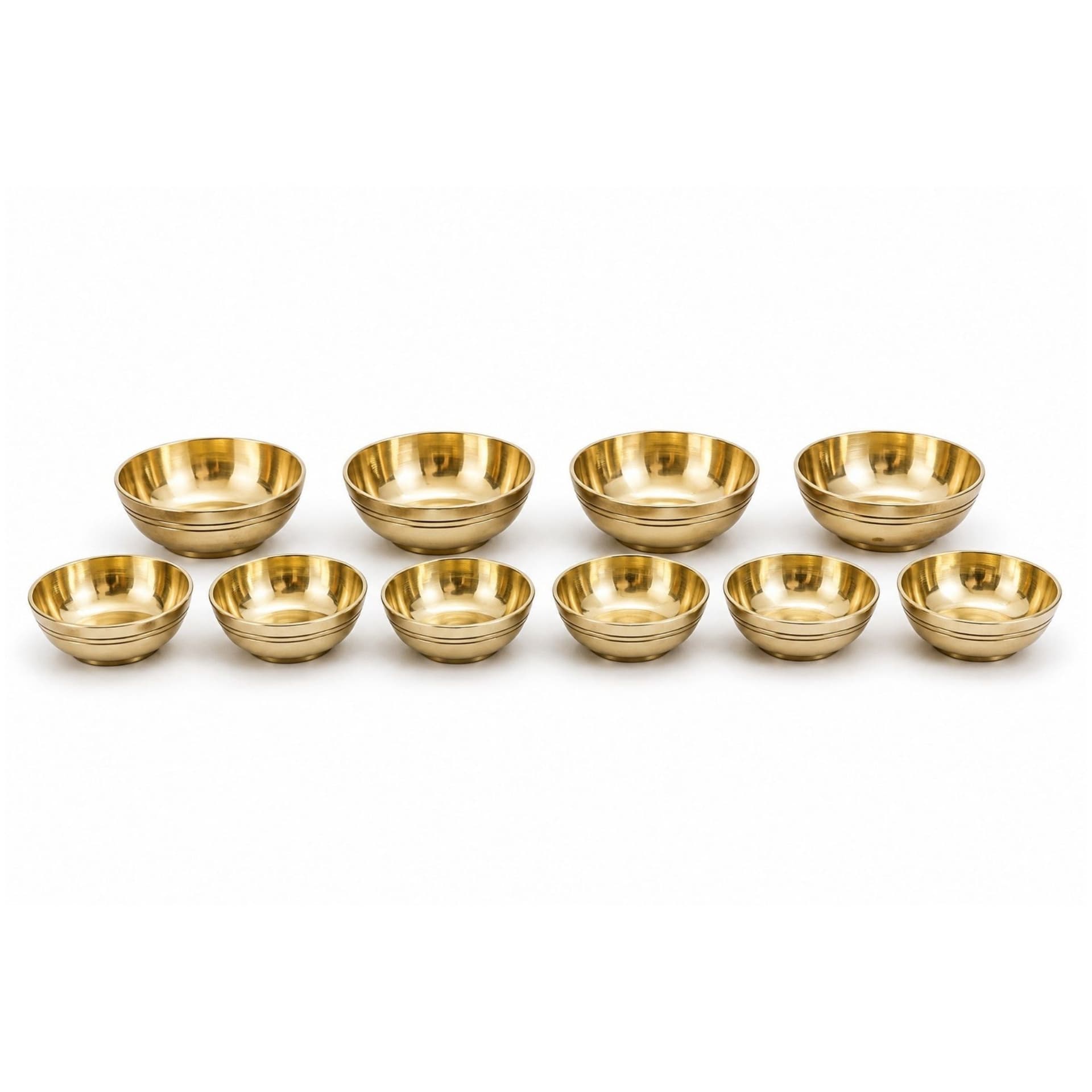 BRASSIFYL Premium Brass Pooja Bowl Set – Handcrafted Brass Decorative & Serving Bowls