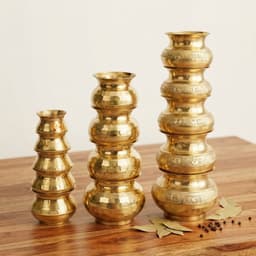 BRASSIFYL Handcrafted Brass Kalash Set | Traditional Decorative Panchapatra Kalash for Pooja, Temple & Home Décor