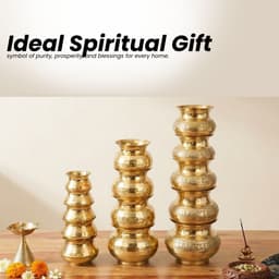 BRASSIFYL Handcrafted Brass Kalash Set | Traditional Decorative Panchapatra Kalash for Pooja, Temple & Home Décor