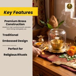 Brassifyl Pure Brass Oil Lamp with Glass Cloche | Traditional Brass Diya for Home Décor, Puja & Meditation