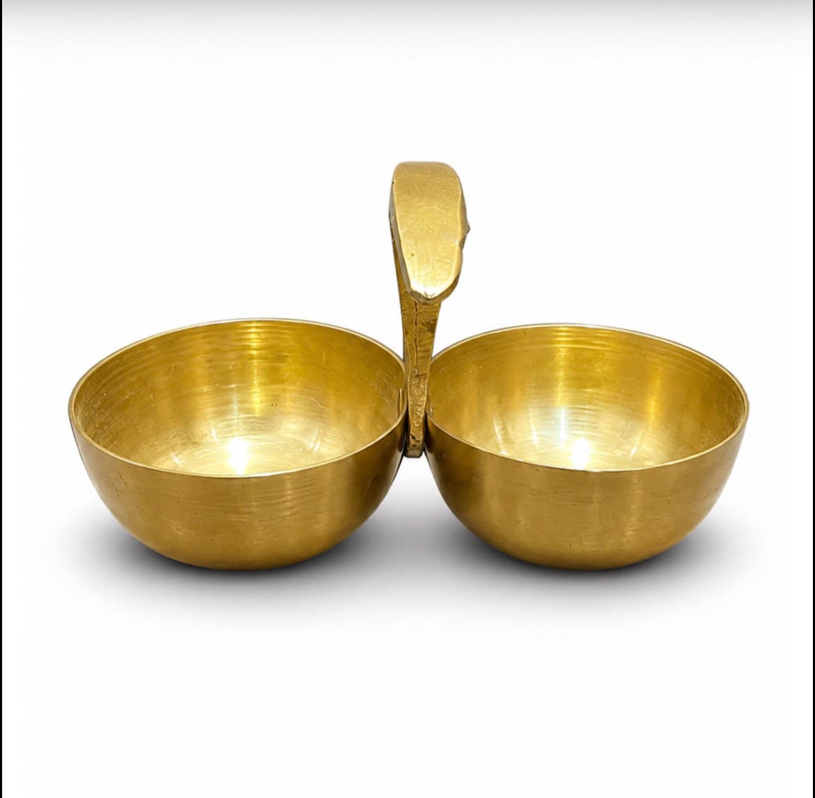 Brassify Brass Dugri – Double Bowl with Handle