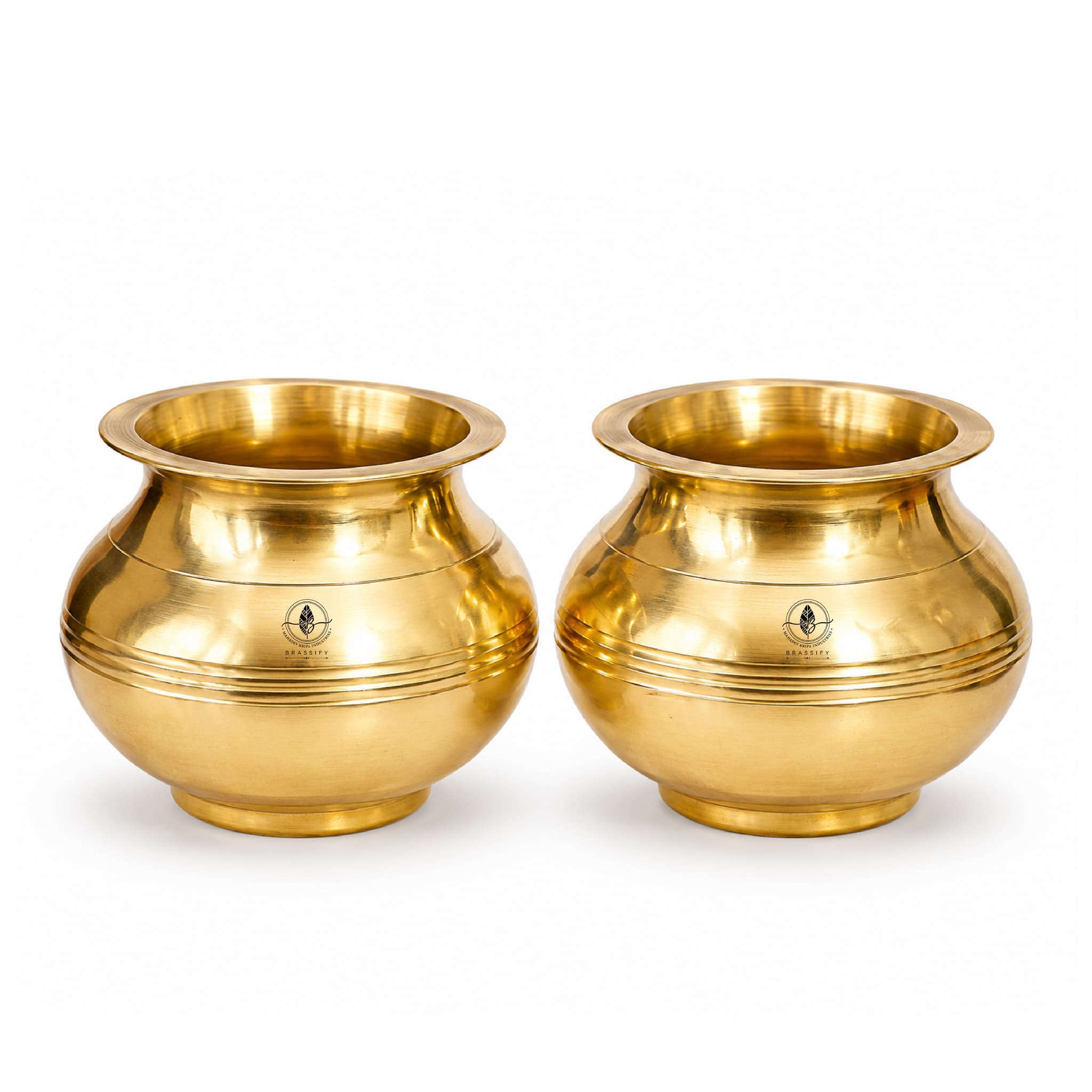 Brassify Pure Brass Decorative Kalash Set – Peetal Kalash Lota