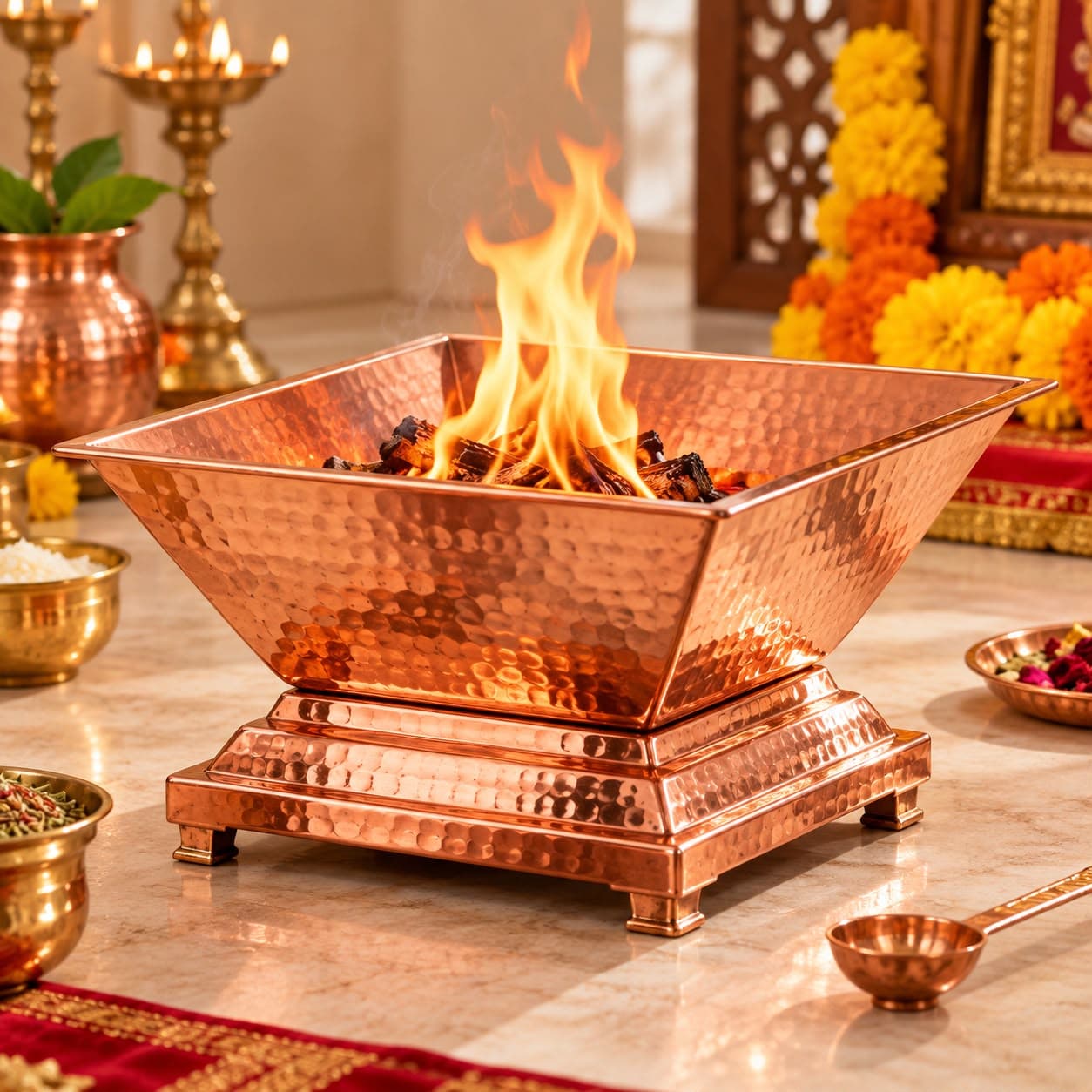 Brassify Traditional Pure Copper Hawan Kund