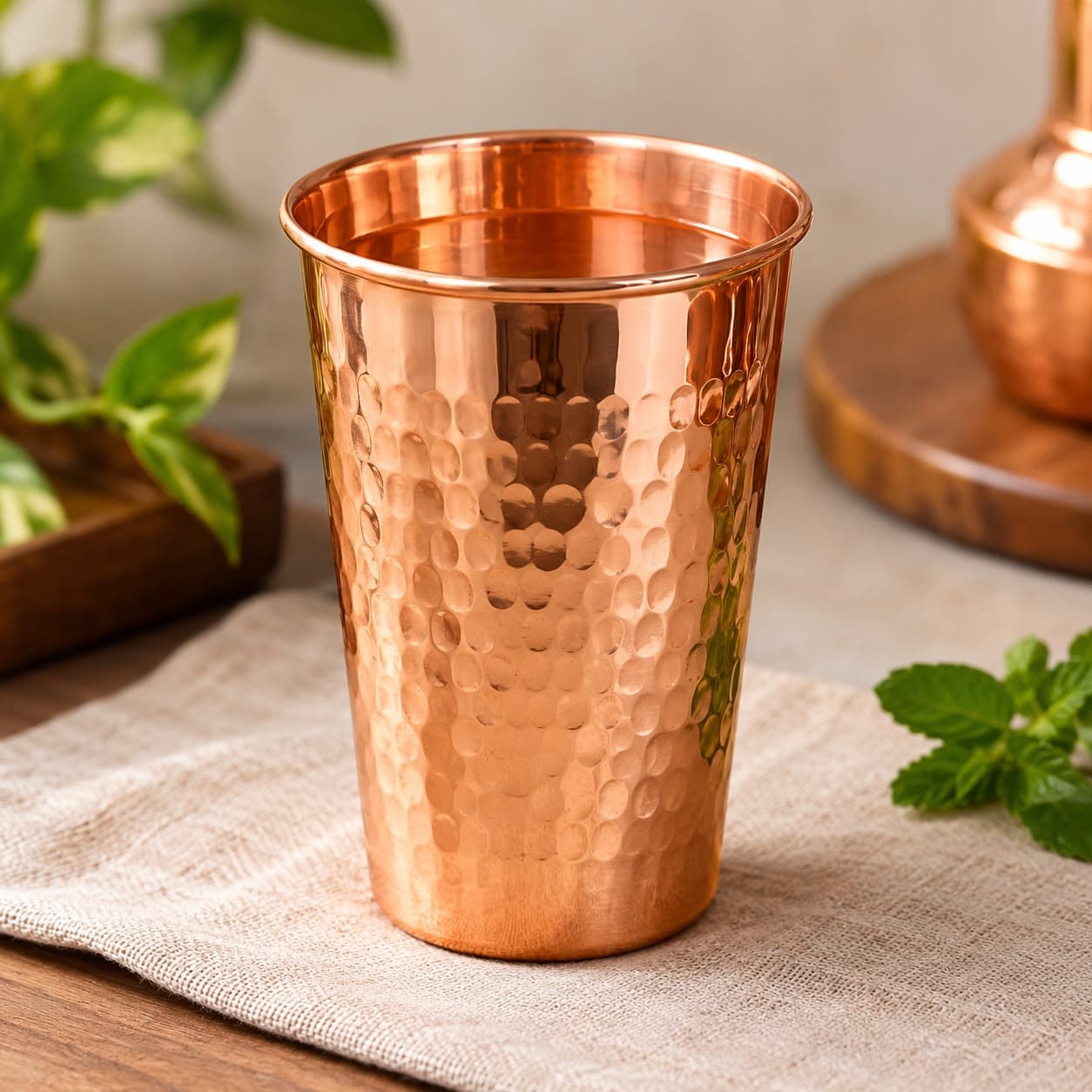 Handcrafted Pure Copper Drinking Glass Tumbler