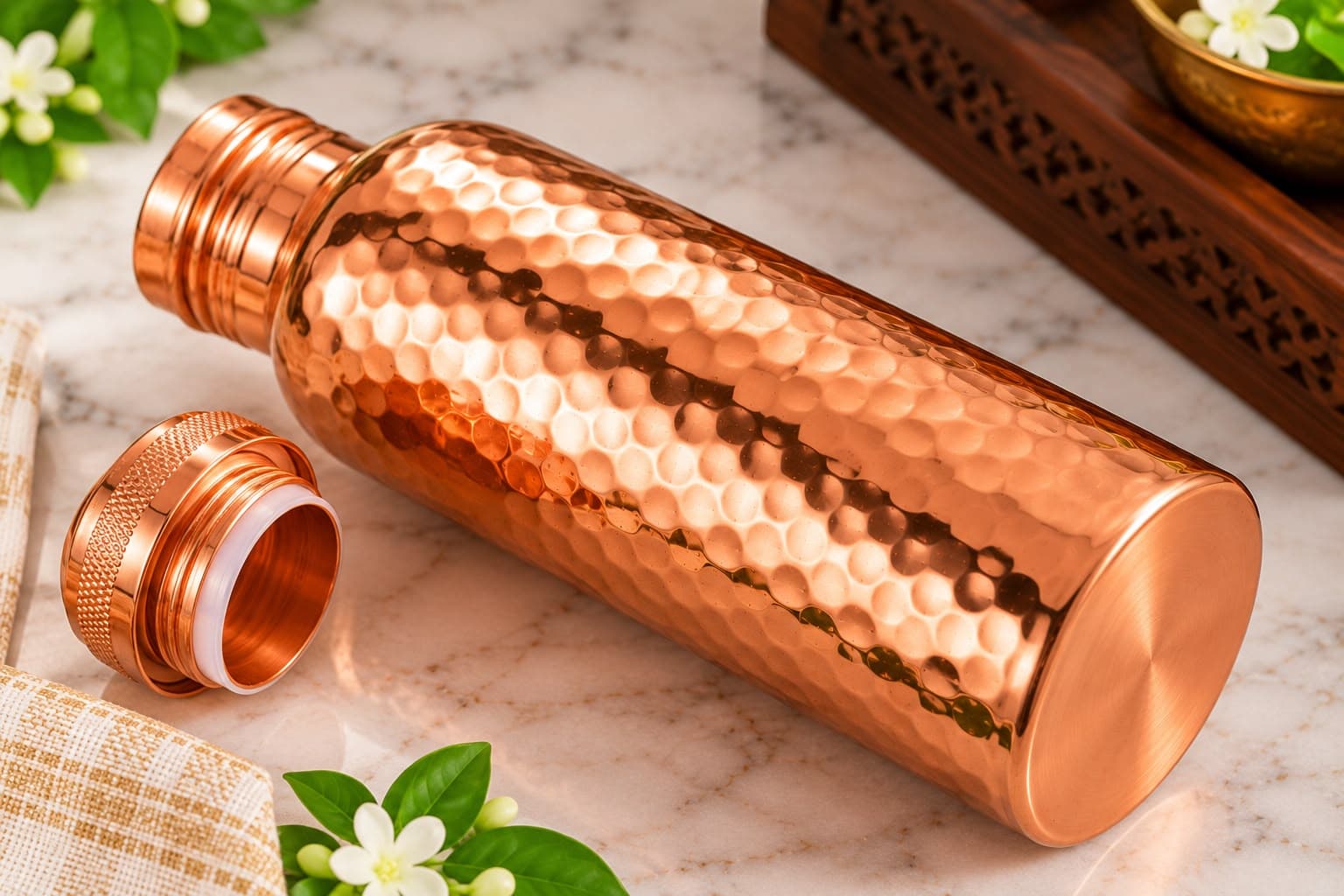 Handcrafted Pure Copper Water Bottle