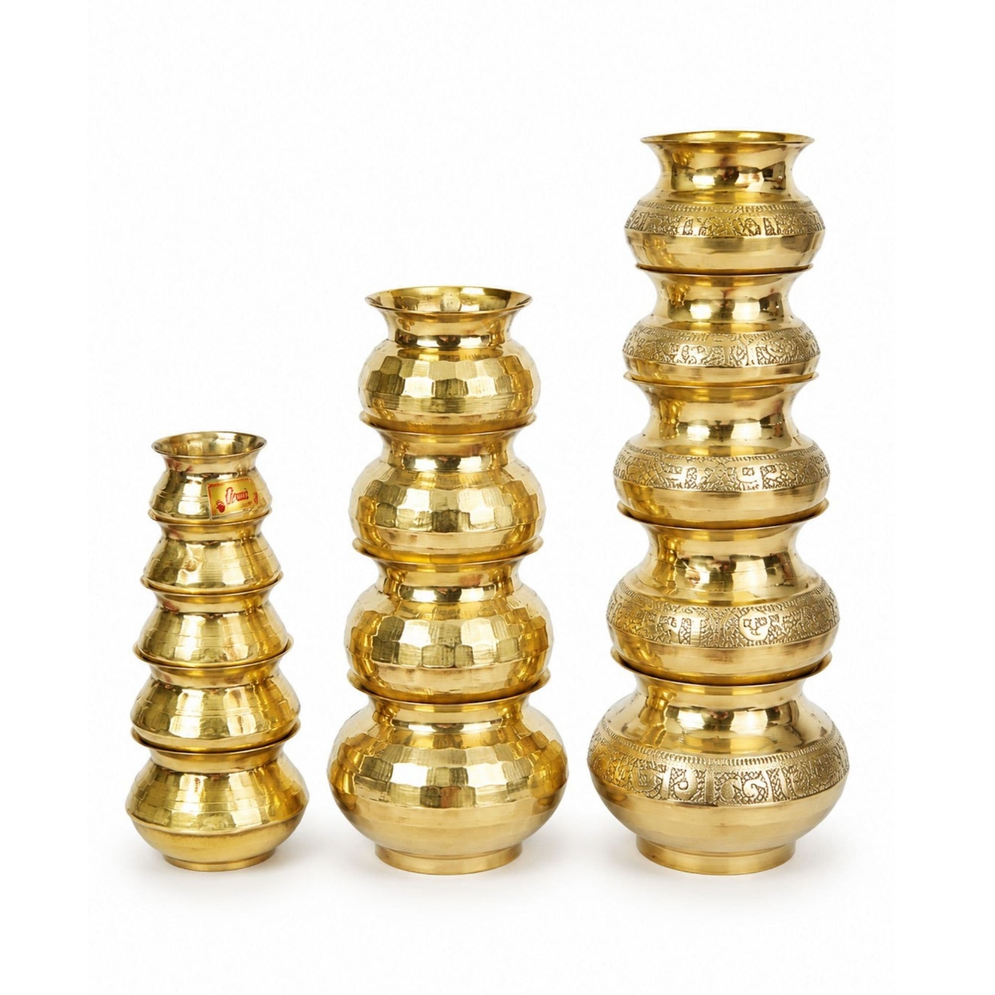 BRASSIFYL Handcrafted Brass Kalash Set | Traditional Decorative Panchapatra Kalash for Pooja, Temple & Home Décor